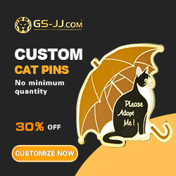 customized cat pins and banner