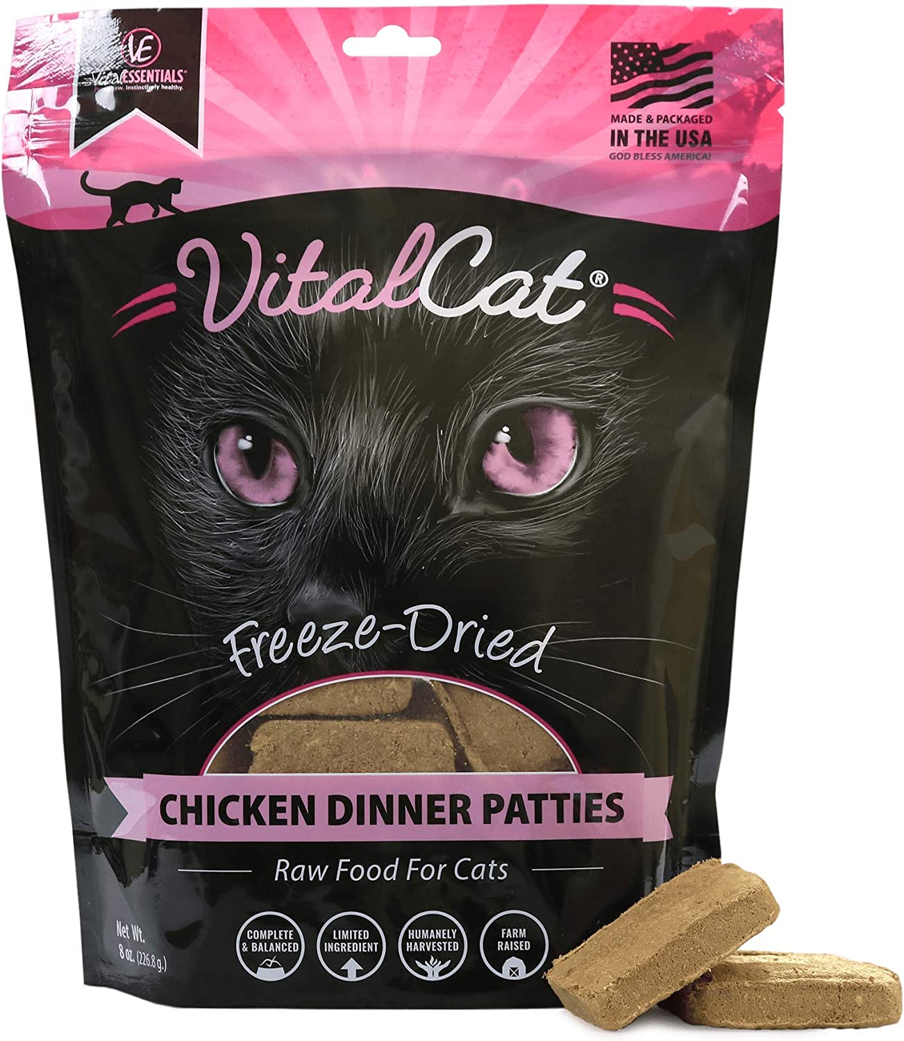 Vital Essentials DINNER PATTIES Freeze-Dried Chicken Cat Food