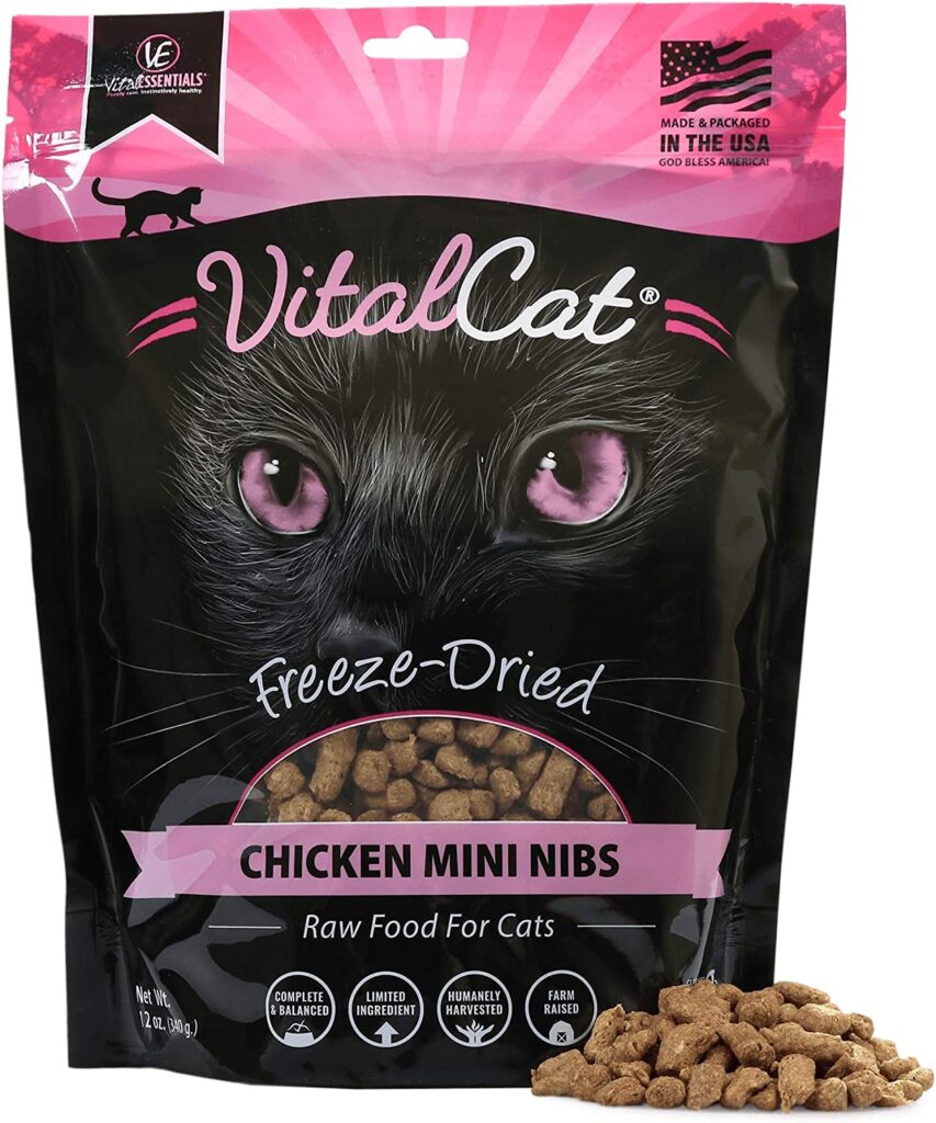 Mini nibs freeze dried chicken cat food