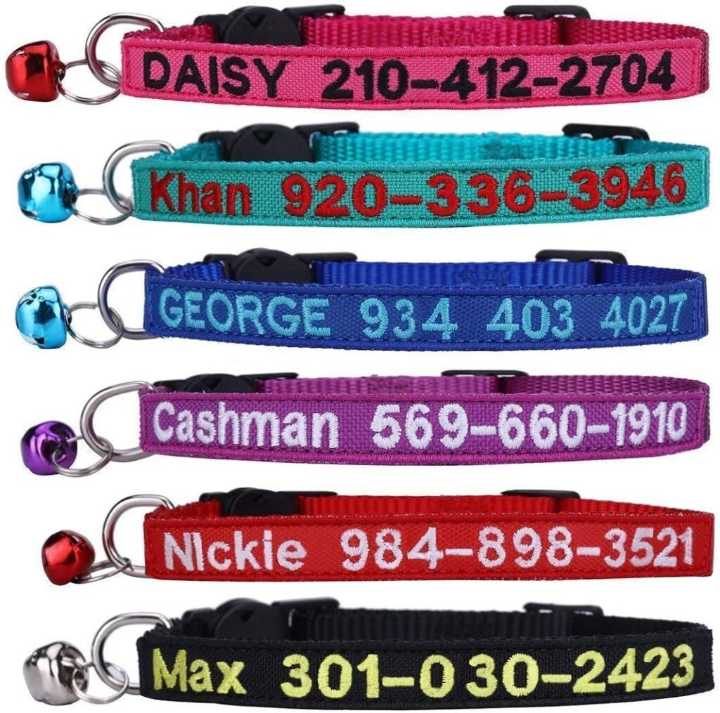 Flower town personalized nylon cat id collars with bell