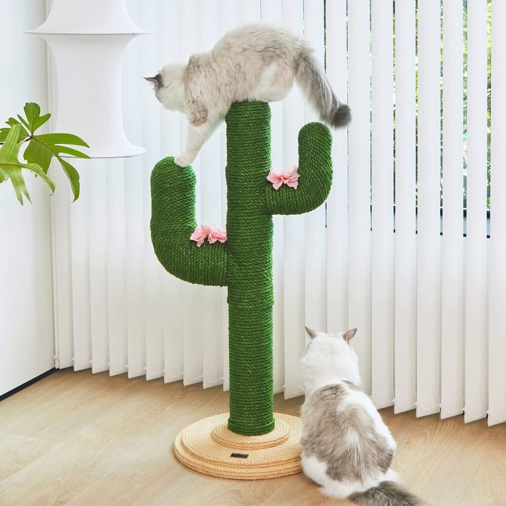 Vetreska vertical green cactus cat scratching post 