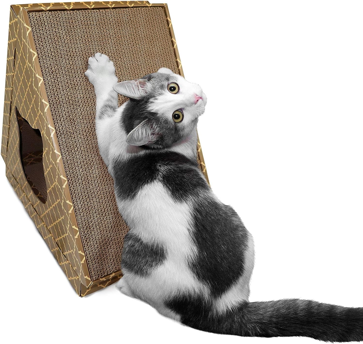 Furhaven one size Cardboard Corrugated Cat Scratcher Hideout 