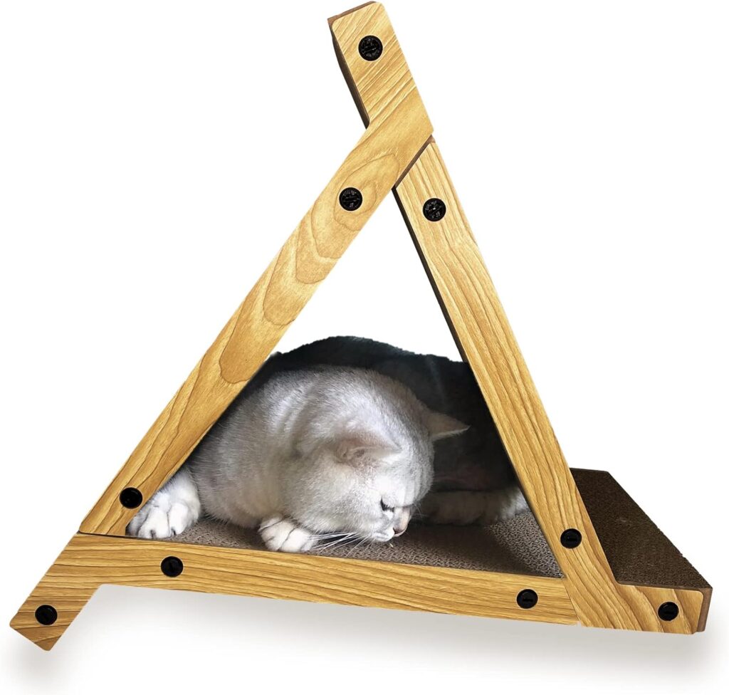 Fhiny 3-sided triangle cardboard cat scratching pad scratch post 