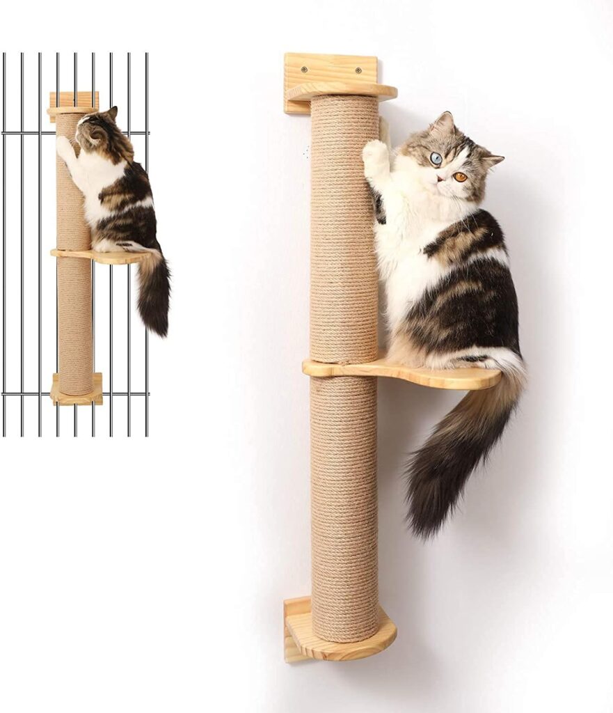 Fukumaku cat activity tree wall mounted scratching posts with jute