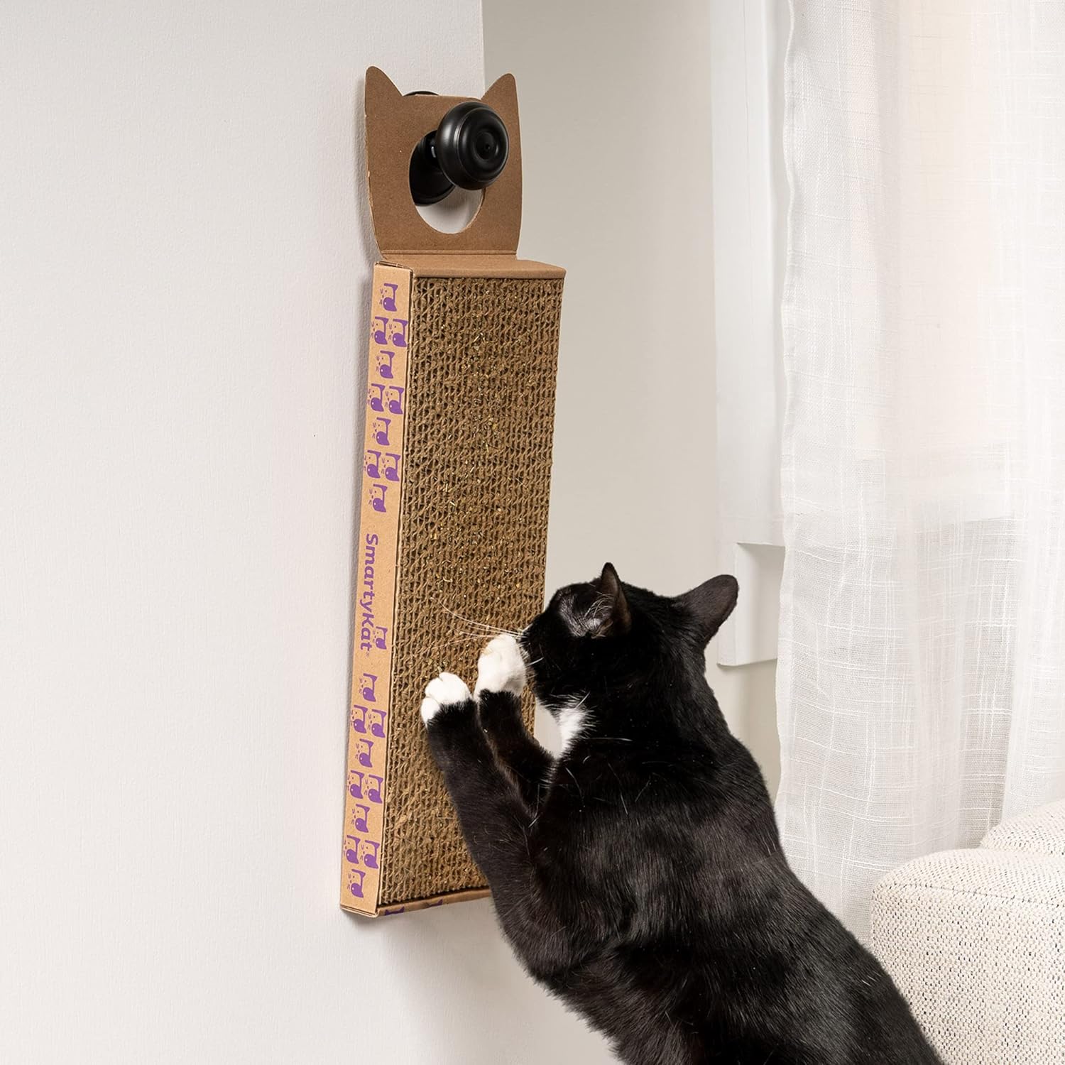 Smartykat corrugated hanging cat scratch catnip infusion technology 